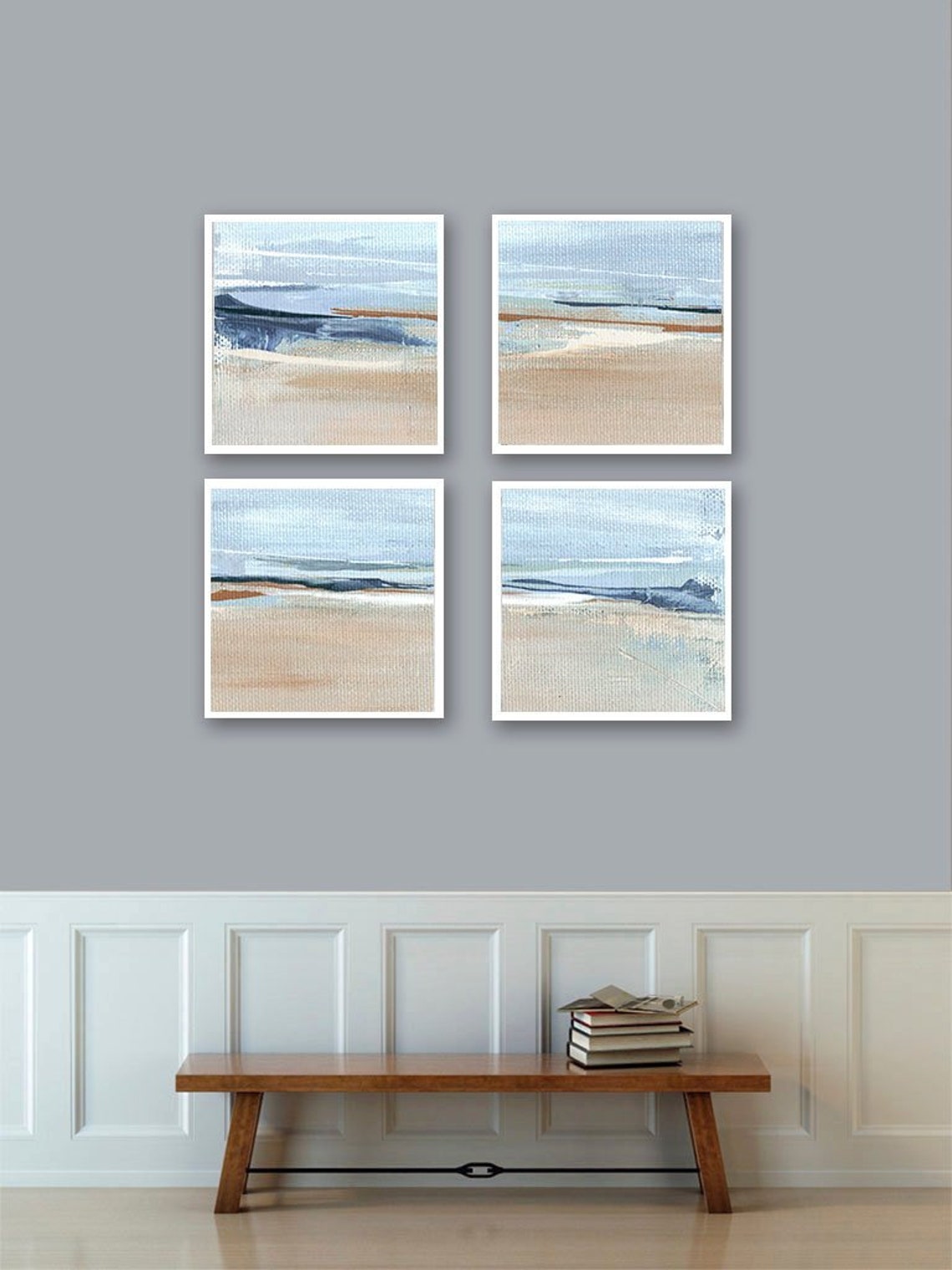 Set of 4 Coastal Art Prints Abstract Landscape Seascape on Etsy