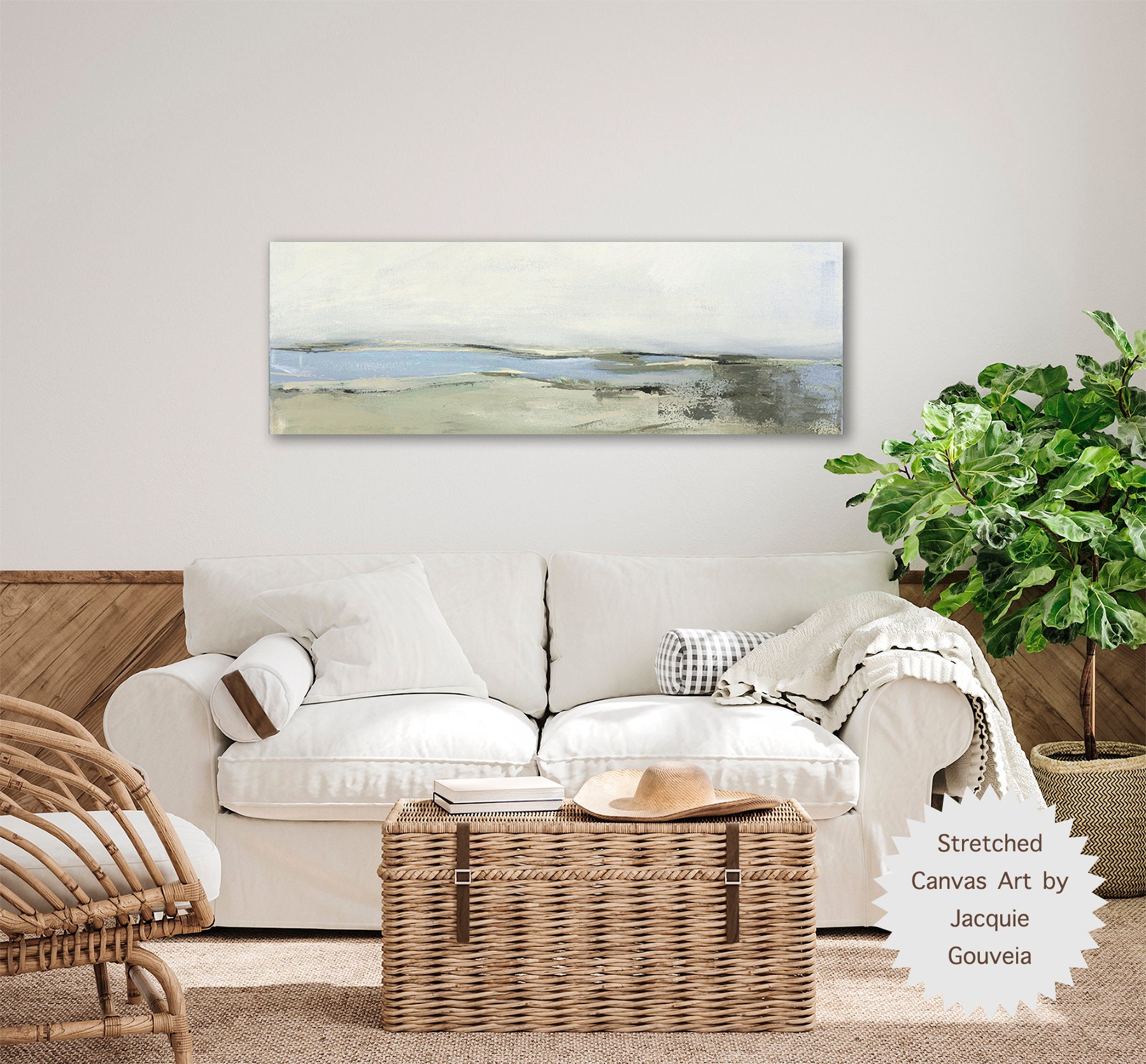 Long Large Horizontal Canvas Wall Art Calm Coastal Landscape Etsy UK