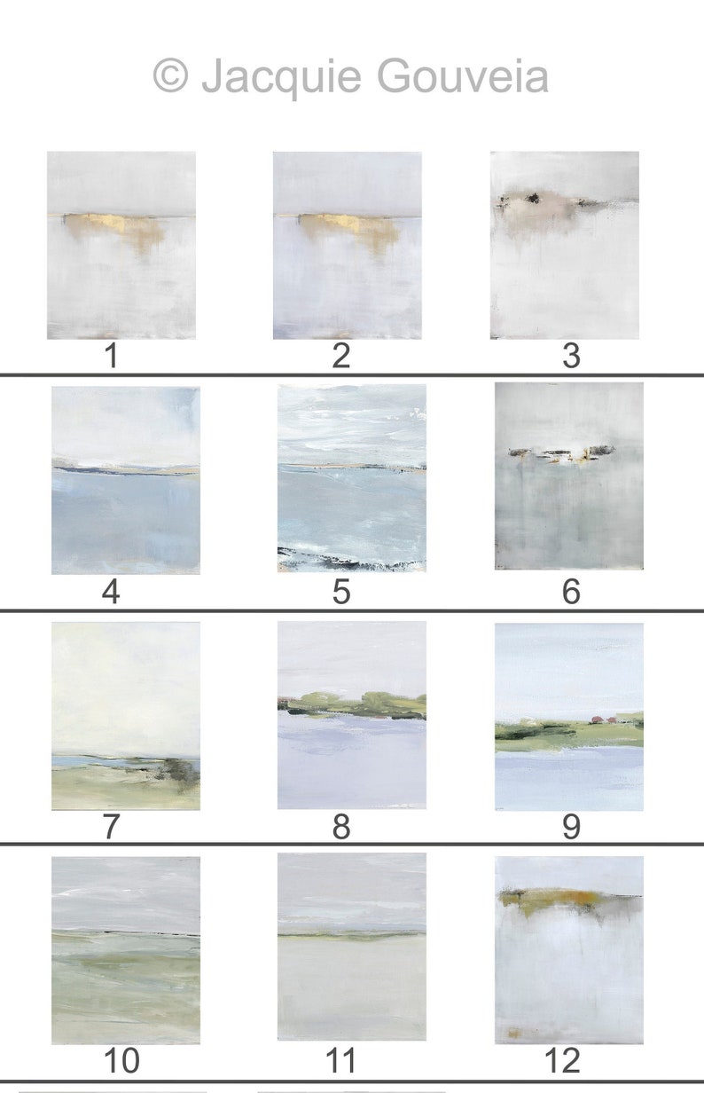 Set Of 9 16x20 Coastal Art Prints by Jacquie Gouveia, Customized Art Prints, Abstract Coastal Landscape Prints, Group of 9 Vertical Prints image 2