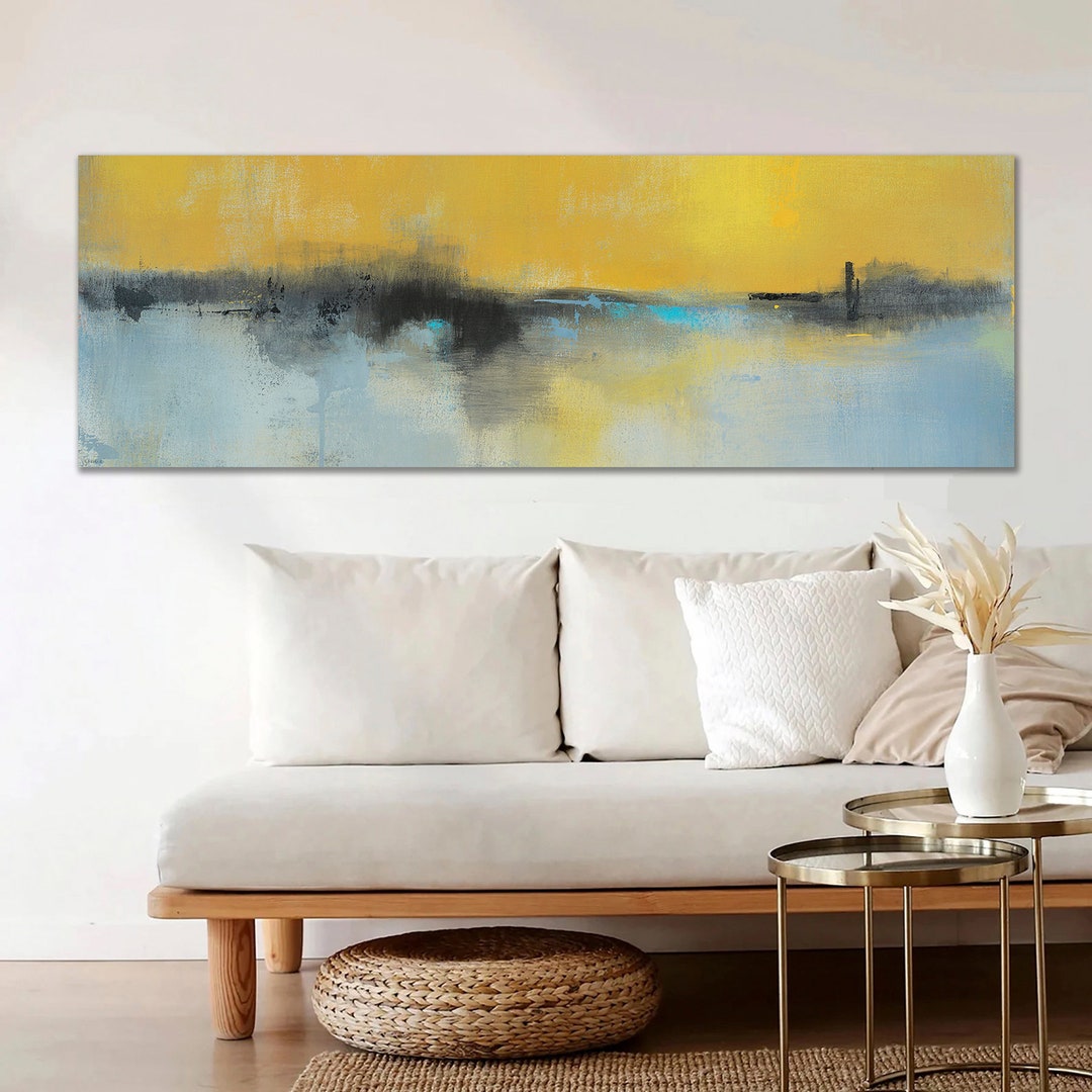 Long Horizontal Wall Art by Jacquie Gouveia, Vibrant Yellow Coastal Wall Art, Large Oversized