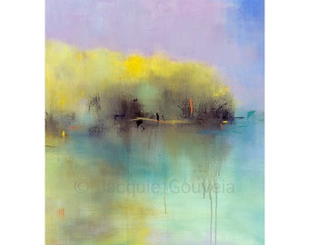 Colorful Wall Art for Bedroom, Yellow Landscape Art Print