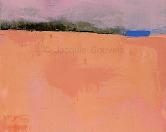 Colorful Abstract Landscape Art Print, Orange Landscape Art, Modern Coastal Wall Art, Square Art Print, Beach House Decor, Jacquie Gouveia