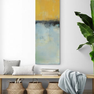 Exquisite Vertical Yellow Canvas Wall Art Print by Jacquie Gouveia, Tall Narrow Vibrant Abstract Landscape Canvas Print image 4