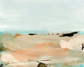 Colorful Abstract Landscape Art Print, Modern Coastal Wall Art, Large Square Art Print, Beach House Decor, Coastal Home Art, Jacquie Gouveia