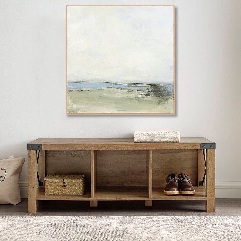 Large Framed Abstract Landscape Neutral Wall Art Framed Wall Etsy