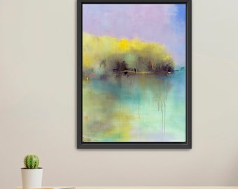 Vibrant Yellow Framed Vertical Canvas Wall Art, Coastal Decor, Framed Tall Canvas Art, Modern Coastal Home, Jacquie Gouveia