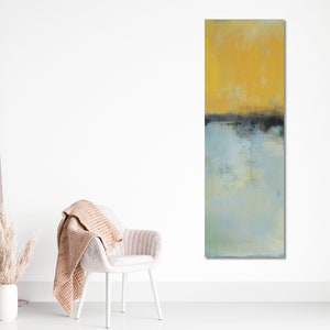 Exquisite Vertical Yellow Canvas Wall Art Print by Jacquie Gouveia, Tall Narrow Vibrant Abstract Landscape Canvas Print image 2