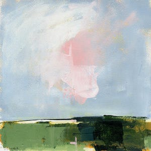 Original Salt Marsh Acrylic Painting by Jacquie Gouveia: Colorful Abstract Coastal Landscape Art