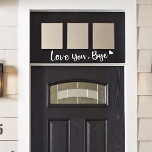 Letrero de calle de madera con texto "Love You Bye", arte de pared minimalista, arte de pared de madera, decoración del hogar, pasillo, pegatina de pared, regalo de color para ella