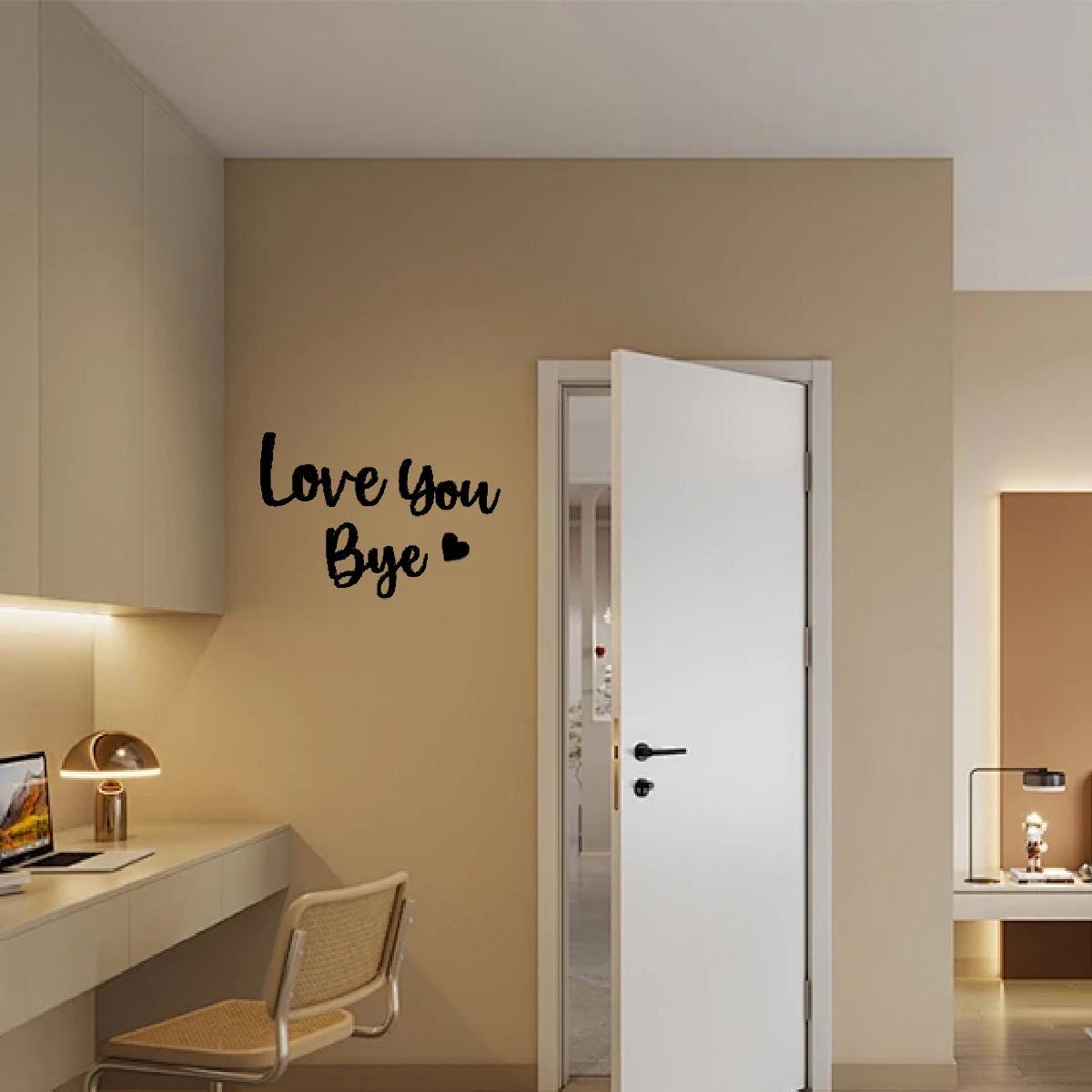 Love You Bye Sign Above Door, Bye Love You Wooden Script Sign Hallway Home Door Love You Bye Sign Door Topper Door Wall Decor Valentines Day Sign Say Love Y-170949