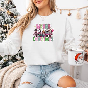 Horror Movie Christmas Hoodie, Gothic Christmas Sweater, Spooky Holiday Sweatshirt, Funny Vacation Gift, Merry Christmas Ugly T shirt