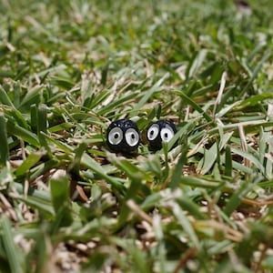 Rocksters: FIVE miniatures, figurines, kawaii decor, soot sprites, miniature decor, handmade figurine, ghibli, totoro