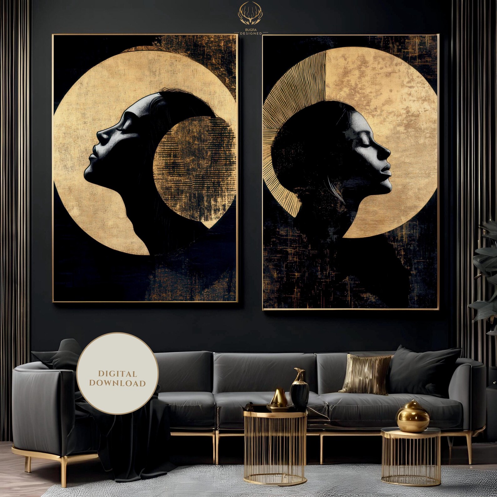 Set of 2 Masculine Wall Art