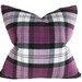 PILLOW SALE, Tartan Plaid Pillow, Mauve Purple White Plaid Pillows,  Throw Pillows, Couch Cushion Covers, Country Home Decor 18x18