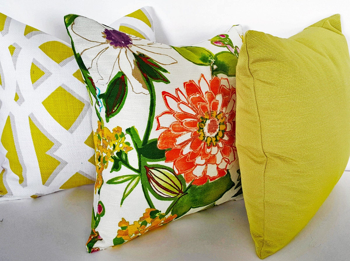 Spring Pillows Floral Pillow Covers Colorful Throw Pillows Etsy