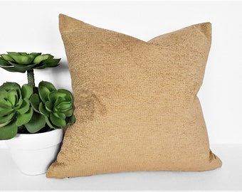Textured Tan Pillow Cover, Solid Tan Cushion,  12x18, 18x18, 20x20