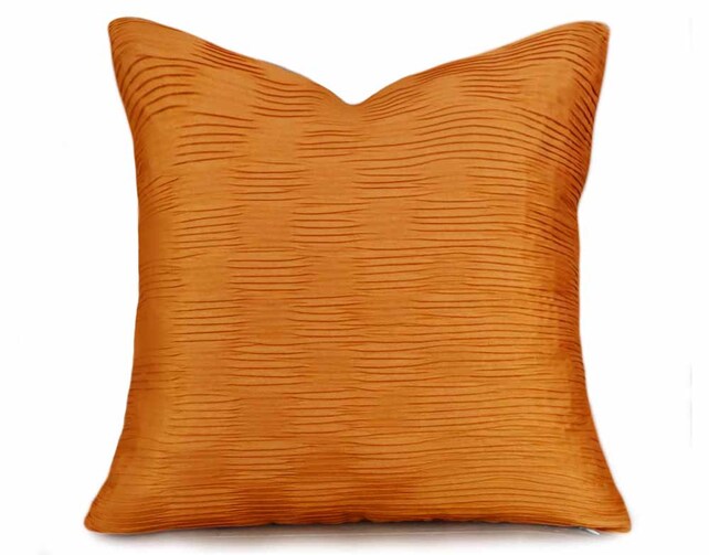 Orange Throw Pillow Solid Orange Pillows Orange Couch Etsy