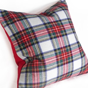 Plaid Christmas Pillow Covers, Wool Plaid Pillows, Vintage Christmas Decor, Custom Sizes image 1