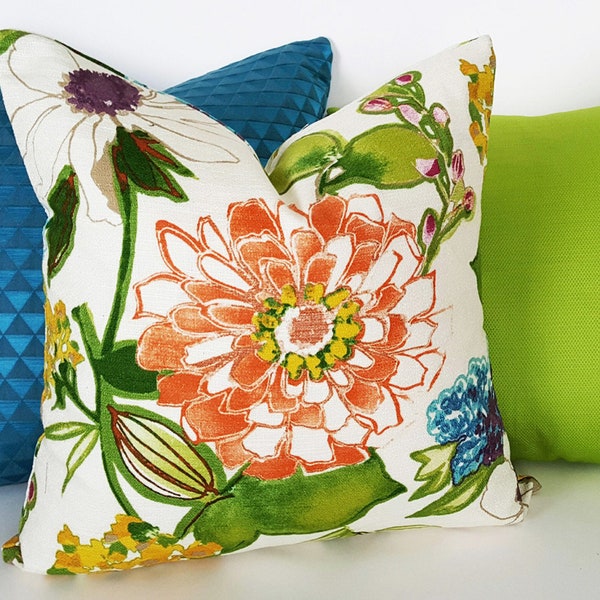 Orange Blue Pillow Etsy