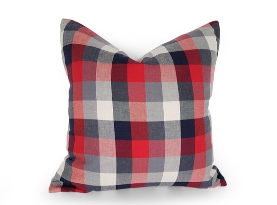 Rustic Farmhouse Pillows Buffalo Plaid Red Plaid Pillow, Cabin Pillows, Plaid