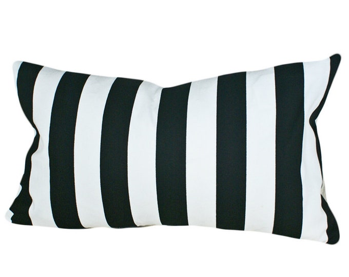Black White Striped Pillow Striped Throw Pillow Striped Etsy