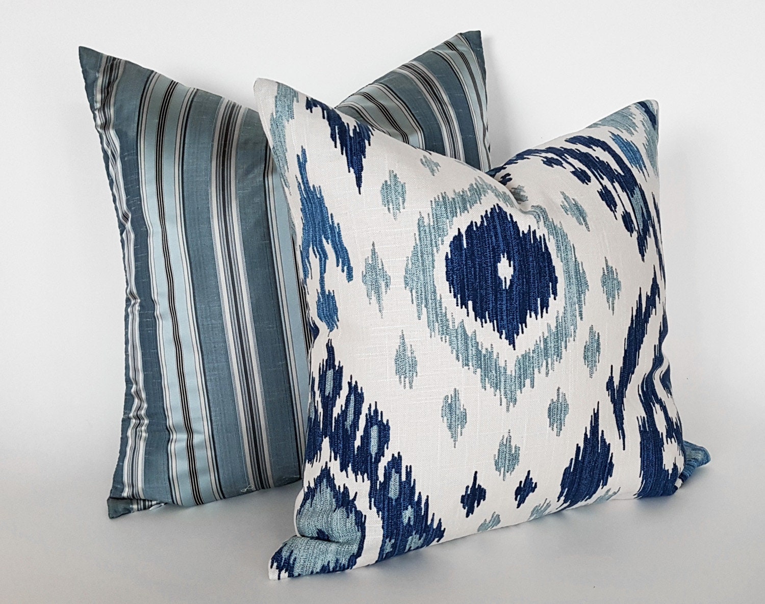 Ikat Pillow Blue Decorative Pillows Blue Ikat Pillow Blue Etsy
