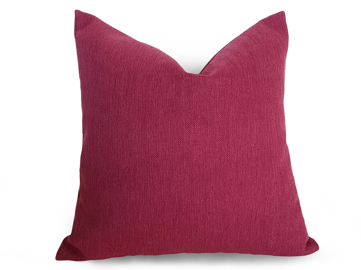 Fuchsia Pillow Covers Throw Pillows Raspberry Pillow Solid Etsy