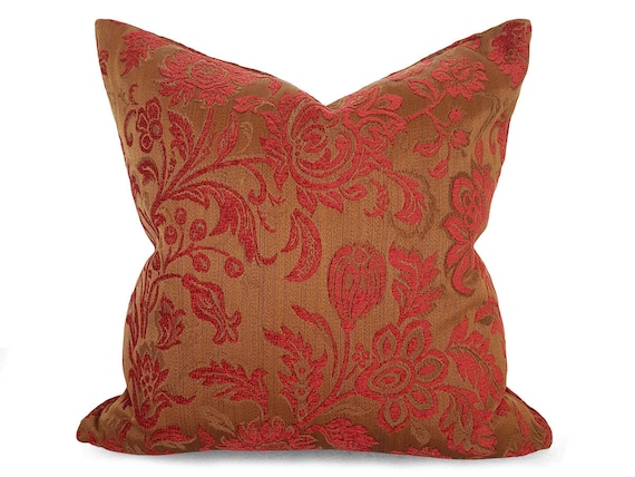 Copper Red Pillow Textured Throw Pillow Texture Throw Pillow, Red Multi