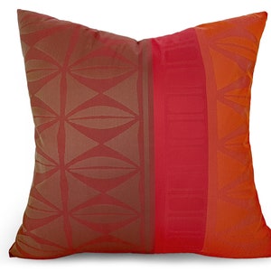 Red Boho Pillow Covers, African Pillow, Tribal Decor, Red Orange Rust Brown Cushion, 12x24, 22x22, 24x24