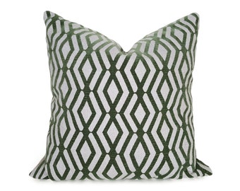 Textured Green  Pillow Covers, Modern Geometric Pillows, 12x20 Lumbar and 20x20 Pillows