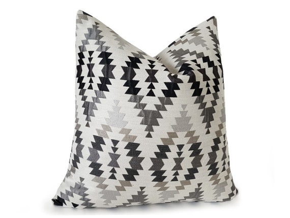 Cream Black Pillows Tribal Pillow Cover Tribal Bronze Gold Pillow Cover | Gold