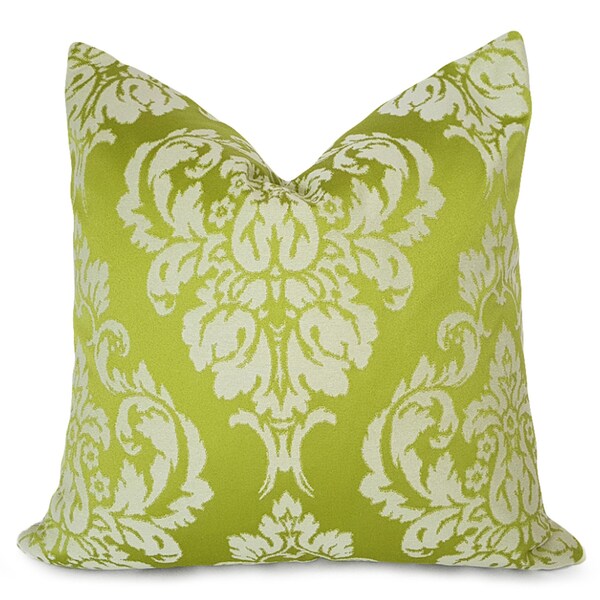 Green Damask Pillow Etsy