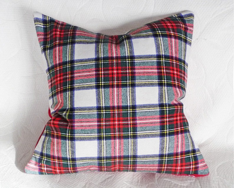 Plaid Christmas Pillow Covers, Wool Plaid Pillows, Vintage Christmas Decor, Custom Sizes image 2