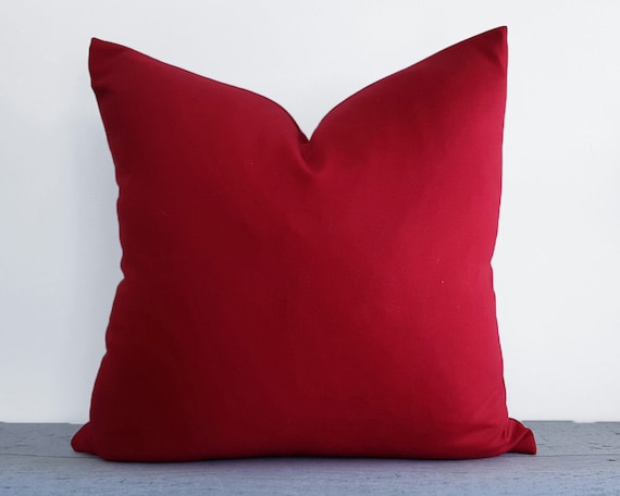 Red Throw Pillows Solid Red Pillow Decorative 20x20 Red Toss Pillows Faux