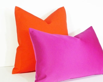 Vibrant Orange Pillow, Bright Orange Pillow Covers, Bold Orange Cushions, Solid Orange Pillow, Lumbar Pillow, 12x18, 18x18, 20x20