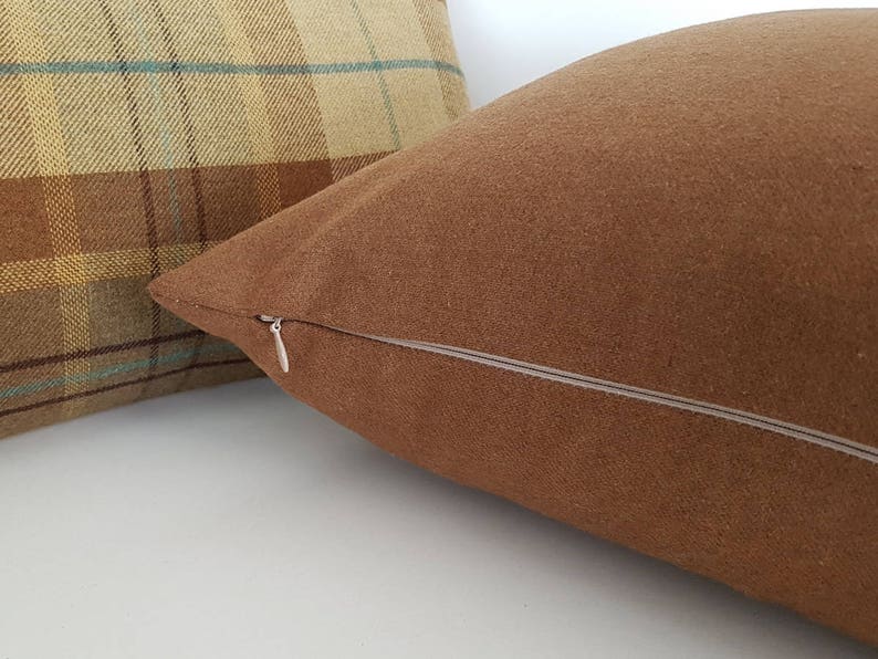 Solid Brown Pillow Brown Throw Pillow Brown Wool Pillow Etsy