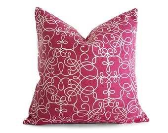 Pink White Pillow Cover, Embroidered Pillow, Accent Pillow, Lumbar, 12x18, 16, 18, 20