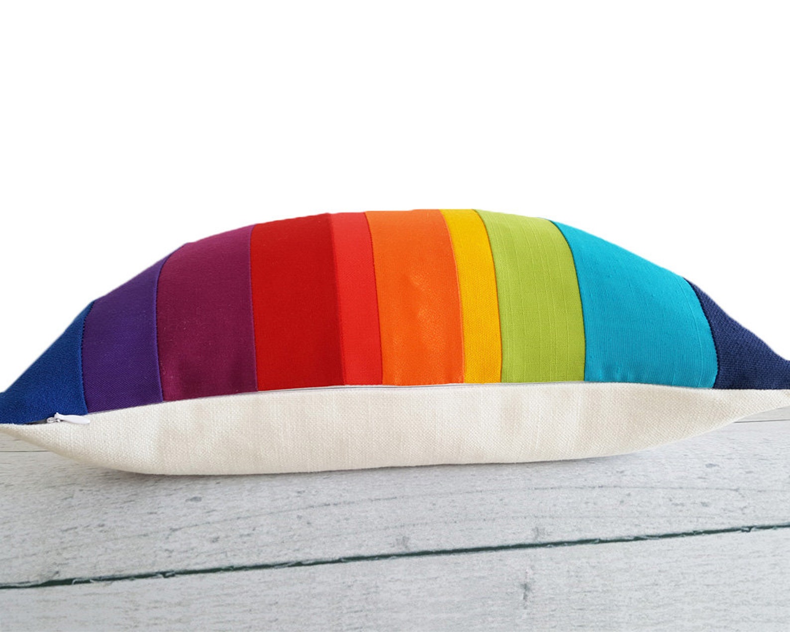 Rainbow Pillow Cover Colorful Striped Pillows Color Block Etsy