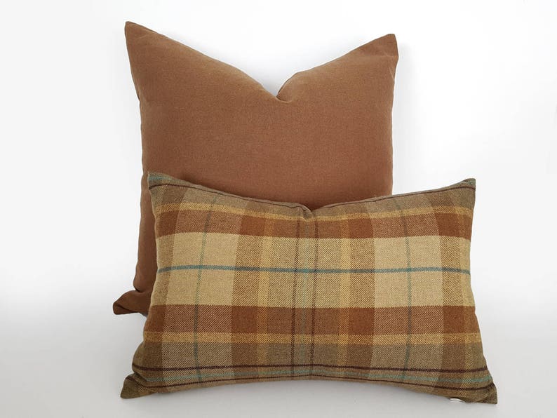Solid Brown Pillow Brown Throw Pillow Brown Wool Pillow Etsy