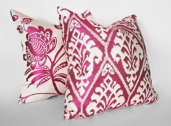 Hot Pink Pillow Pink Pillows Pink Cushions Bird Pillow Etsy