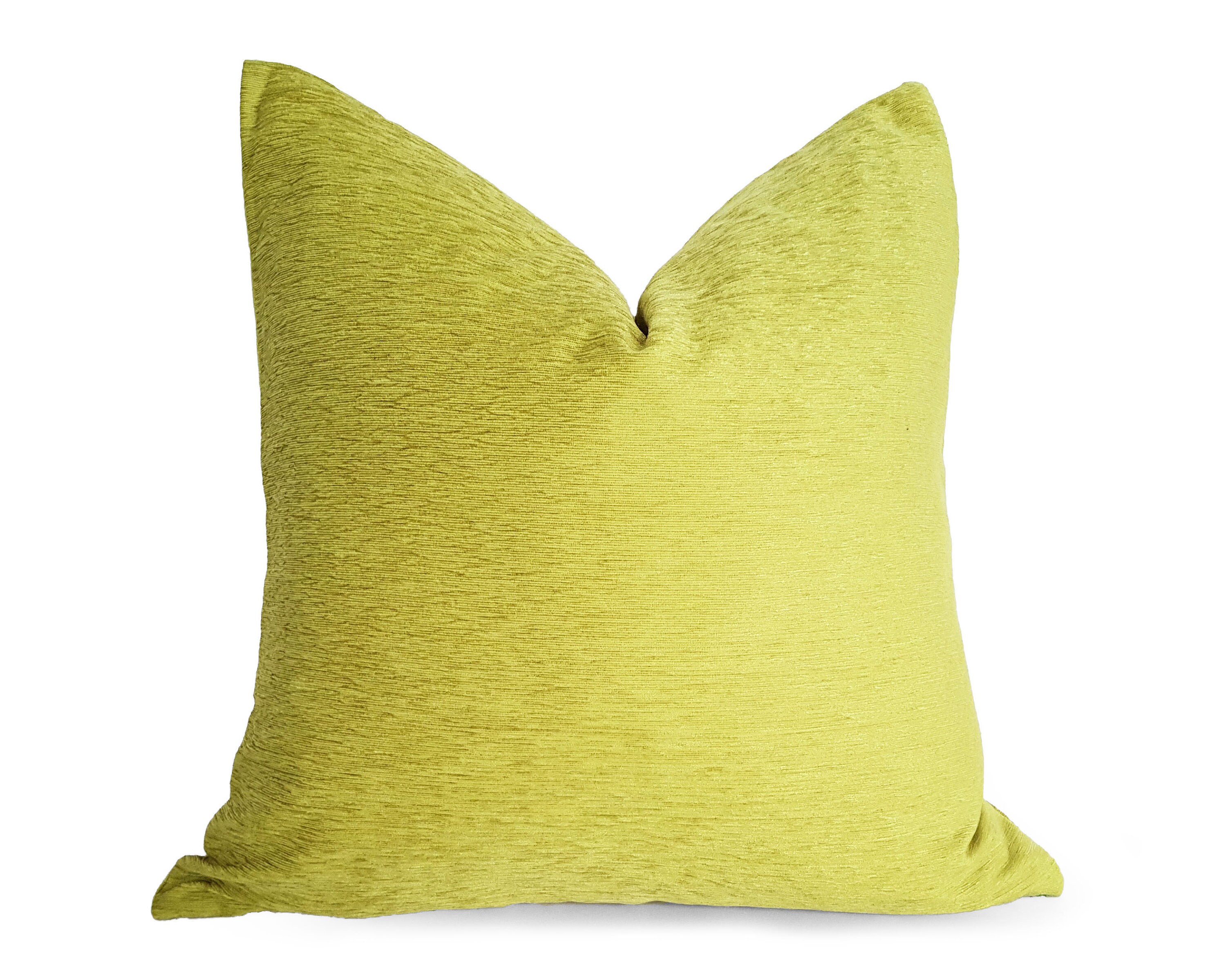 Green Throw Pillow Covers 18x18, Set of 4 Soft Chenille Decorative