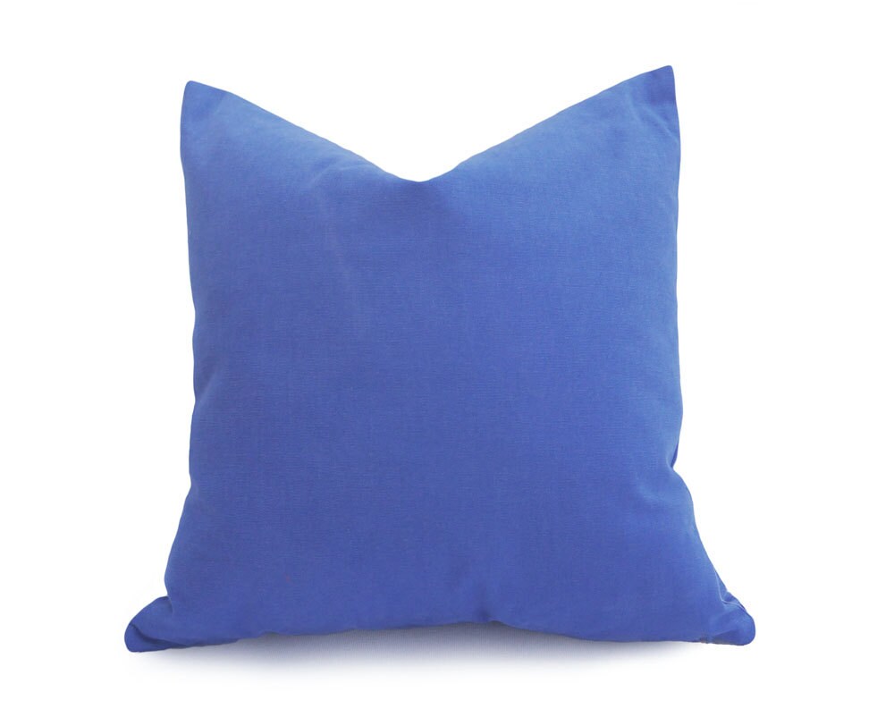Solid Blue Pillow Covers Medium Blue Throw Pillows Violet Etsy