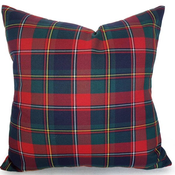 Blue Plaid Pillow Etsy