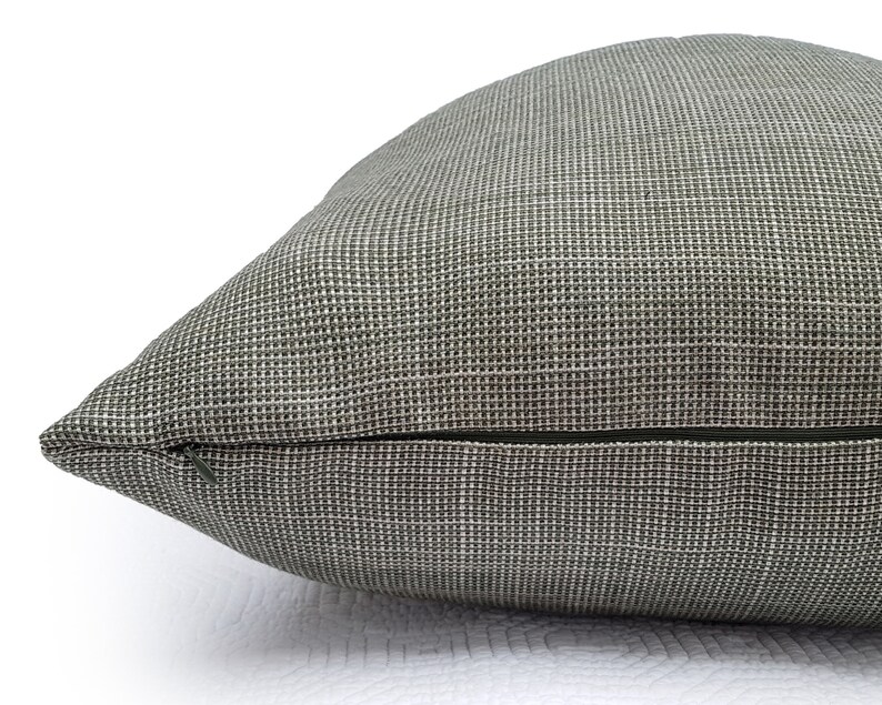 Green Tweed Pillow Sage Throw Pillow Textured Pillow Cover Etsy