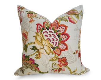 Vibrant Floral Pillow Covers, Large Flowers in Sunset Colors, Square and Lumbar Pillows, NEW