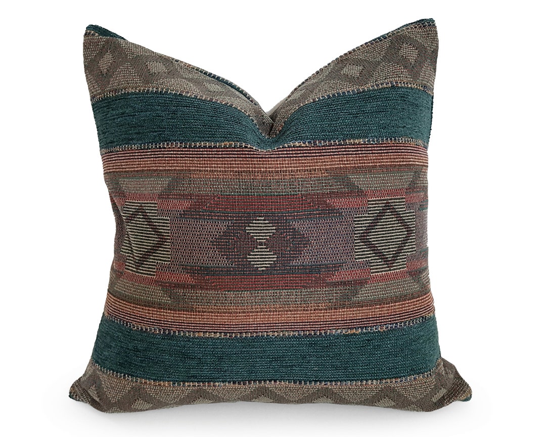 Rustic Pillow Covers, Fall Throw Pillows, Green Rust Gray Cushions