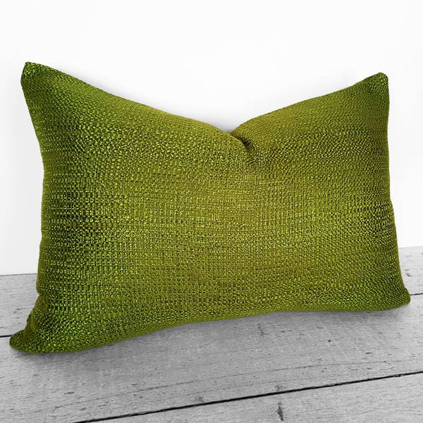 Solid Green Pillow, Green Pillow Cover, Green Pillows, Textured, Shimmering, Green Cushion Covers,  18x18, 20x20