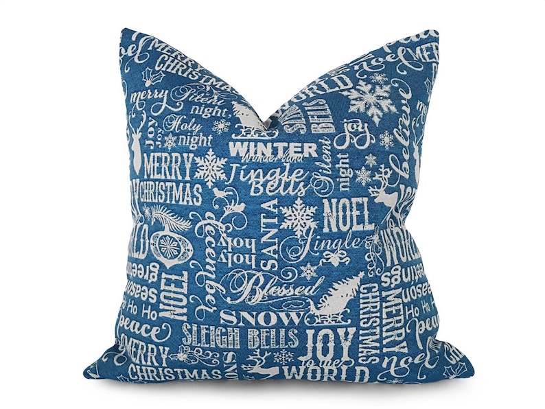 Snowflake Pillow Blue Christmas Pillows Holiday Pillows Etsy