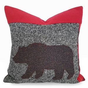 Funda de almohada con forma de oso, decoración para camping, materiales reciclados y ecológicos, 16 x 16, nueva