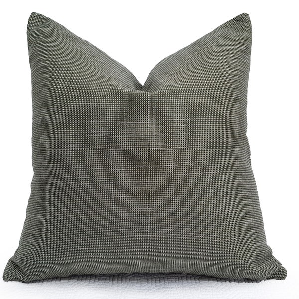 Green Tweed Lumbar Pillow Cover, 12x20 Grey Green Cushions, Fall Home Decor